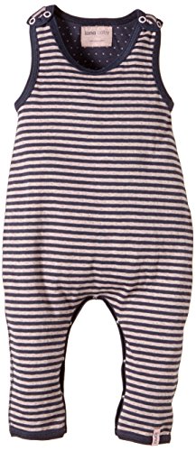 LANA natural wear Baby Girls Wendeträgerhose Momo Striped Trousers, Multicoloured (Ombre Blue-Rose Water 2203), 3-6 Months (Manufacturer size: 62/68)