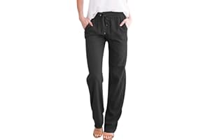 OADOBKICE Pantalones Harem Mujer Pantalones Holgados Mujer Pantalón Pierna Recta Pantalones Sueltos Pantalones Anchos Mujer Pantalones Casuales Pantalones Salón Pantalones Trabajo Elegantes
