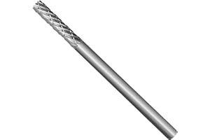 HAUTMEC Tungsten Carbide Rotary Burr Bit – 1/8" Shank, Double Cut Tungsten Rotary File for Die Grinder, Professional Grade, Suit for Metal Carving, Grinding, Engraving & Deburring - HT0200