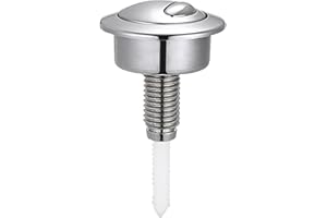 BREWLIX Boutons Poussoirs Chasse D'eau, Bouton Chasse D'eau WC de Toilette, Chromé T2236CP, Compatible avec valve Optima 49, Matériau ABS, Argent