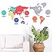 Produktbild LONGZHENHAO Holzkorn 3D Farbe Weltkarte Wand-Uhr Wohnzimmer Schlafzimmer Dekoration Wand Aufkleber Wand Aufkleber Wand Wand Uhr,130 * 66cm