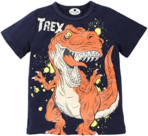 Momola Children's Dinosaur Short Sleeve T-Shirt Tops Toddler Baby Boys Tyrannosaurus Rex Cartoon Printed Infant Kid Tee Shirts