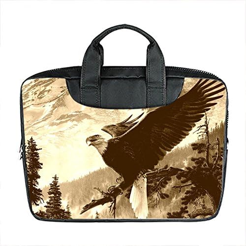 Custom 13.4 Inch Imported Fabric Laptop Stylish Portable Shoulder Messenger Business Bag Diy Eagle Design
