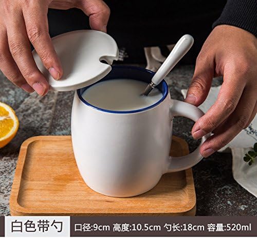 Big belly mug with cover the large capacity creative ceramic mug cup of coffee cup simple breakfast milk cup,b