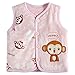 Monvecle Baby Organic Cotton Warm Vests Unisex Infant to Toddler Light Padded Waistcoat Pink Monkeys 6-9m