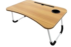 Acomoda Textil – Mesa Laptop Plegable de Madera para Ordenador Portátil en Sofá o Cama. Bandeja Auxiliar Multiusos para Desayuno, Leer o Trabajar 40x60x27 cm. (Madera)