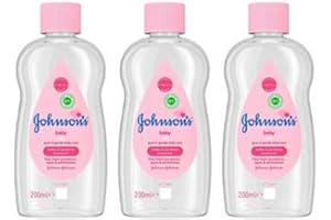SAESR Johnson's 3-Pack Newborn Essentials Baby Oil 200ml. Hypoallergenic and pH-Balanced Baby Products. Paediatrician and Dermatologist-Tested Baby Essentials for Newborn.