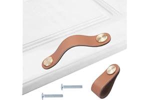 HY HUIJUN Ledergriffe Möbel;2 Stück Handgemachte Möbelgriffe Leder Knopf Schrankgriff Knöpfe für Ledergriff Küchenschränke Schränke