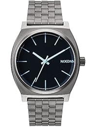 Nixon Time Teller Gunmetal / Blue Crystal A0451427-00 - Reloj analógico de cuarzo para hombre, correa de acero inoxidable color plateado