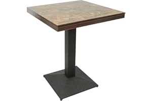 LANTUS Tavolo Alto Bar,Tavolino da Cucina o Salotto Moderno,Tavolo Alto da Bar Design Industriale, Tavolino Alto bistrot Design Industriale Legno Metallo (60 * 60 * 75 cm (orologio retrò))