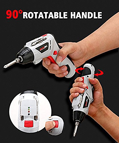 45 in 1 Akku Bohrschrauber, Calar Multi Funktions Nachladbare Elektrische Bohrmaschine mit LED Licht, Elektrische Ausbessern Werkzeug Sätze EU Stecker 4.8V Elektro-Schrauber Kit - 6