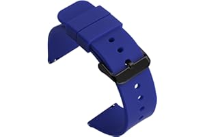 Shieranlee Silicone 14MM 16MM 18MM Silikon Uhrenarmband mit Edelstahl Silberne Schnalle, Schnellverschluss