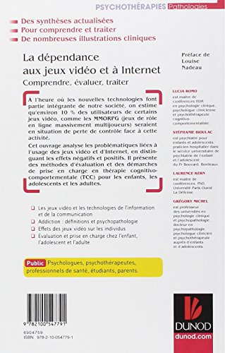 Livres Couvertures de La DéPendance Aux Jeux VidéO Et à L'internet