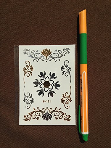 10 kleine Sheets METALLIC TATTOO EINMALTATTOO GOLD SILBER TATTOO Schmuck Tattoo Kleber für Körper - 5