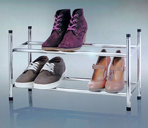 Teleskop – Schuhregal – Verchromt – Stapelbar - 2