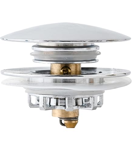 FiXte Tappo Di Scarico In Gomma Cromata, Tappo Di Scarico Per Vasca Da Bagno, Lavabo, Doccia, 60 Mm (FXT68809 - 5