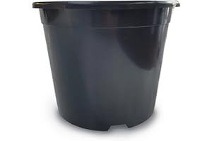 Gro Garden Products Round Black Plastic Plant Pots - 6 Pack of 20L Outdoor Plant Pots for Flower, Vegetables, or Plants - Large Garden Planters for Greenhouse - Planting Pots with Reinforced Rim