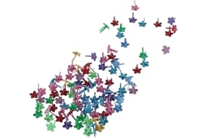 P Prettyia 50 / 100pcs Mini Brads Musterklammern Musterbeutelklammern Verschlussklammern Klammern Metall Bastelklammern für Scrapbooking Basteln - Blumenkopf 100pcs