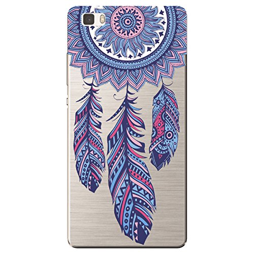VertTek 3 in 1 Weich Silikon Transparent Hülle für Huawei P8 Lite Durchsichtig Schutzhülle Case Ultradünnen Leichtgewichtt Edui Elegant Malerei Muster Handy Tasche Schutzhülle Transparent Clear Protective Cover ( Rosa Mandala + Blau Dreamcatcher + Schwarz Mädchen ) - 2