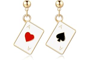 Clyhon 1 Paar Hypoallergene Poker-Ohrringe für Frauen-Mädchen-Glücksspiel-Casino-Schmuck-Geschenk