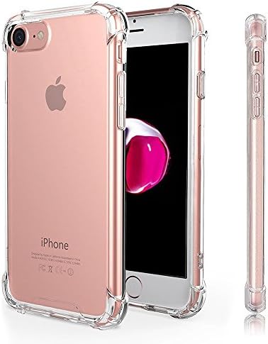 iPhone 8 Case, iPhone 7 Case, ZGEM Clear TPU Case Shockproof Case Bumper Transparent Silicon Soft Case Cover For iPhone 8 7 4.7'' - Clear