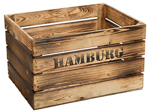 geflammte massive Obstkiste 49 x 42 x 31cm / Apfelkiste / Weinkiste aus dem Alten Land (HAMBURG)