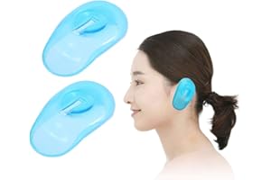 RAINBOW BEAUTY YOU AND ME Xiton 1 Paio Silicone Trasparente Copertura Per L'Orecchio Tinta Per Capelli Scudo Proteggi Ear Guard Del Salone Anti Scudo Impermeabile Macchie La Colorazione Tinture Per Capelli, Doccia, Bagno (Blu)