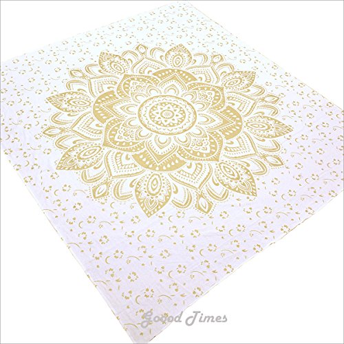 Wanddekoration Hippie Wandteppiche Bohemian Mandala Wandteppich Indian Gold Überwurf - 3