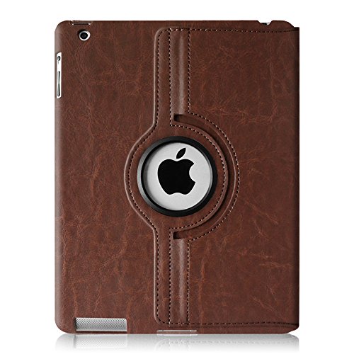 Fintie Apple iPad 2 / iPad 3 / iPad 4 Retina Hülle Case Schutzhülle Etui Tasche – 360 Grad Rotierend Stand Smart Cover mit Auto Schlaf / Wach Funktion, Vintage Brown - 8