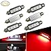 Produktbild Lianqi 6-Stück 4-SMD-Fehler geben 6411 578 Auto-Innenhaube-Girlande-Glühlampe Birne für Lichtkuppel/Navigationslichter,Soffitte Lampe Licht Rot DC 12V