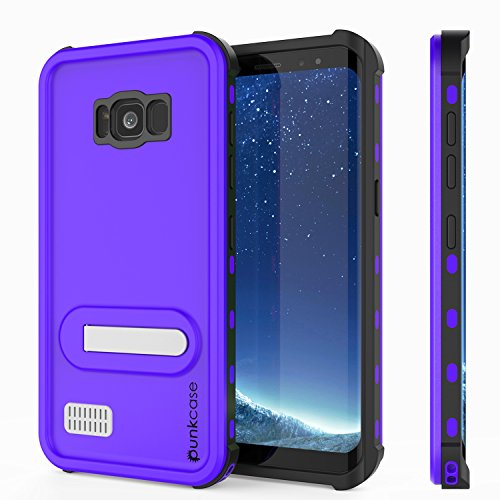PunkCase Galaxy S8 Plus Waterproof Case Kickstud Series Slim Fit Ip68 Shockproof Snowproof Armor Cover W/Built In Kickstand Screen Protector For Samsung Galaxy S8 Purple