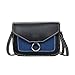 Produktbild Damen Patchwork Hit Kolorit Crossbody Messenger Taschen Frauen Leder Gürtel Umhängetasche (Blau)