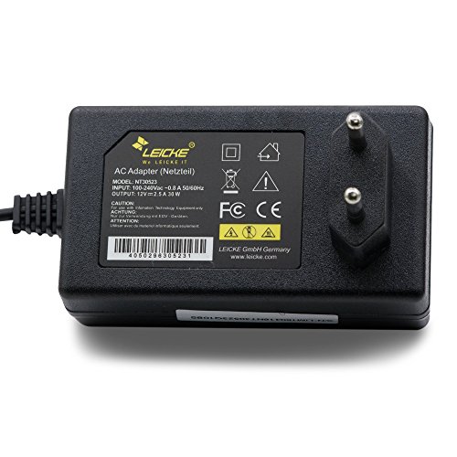 LEICKE Netzteil 12V 2,5A | 5,5*2,5mm Stecker | Ladegerät LCD TFT Monitor, AVM Fritzbox Speedport, Soundlink, Festplatten - 2