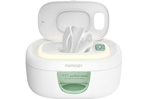 Momcozy Baby Wipe Warmer, Innovative Spring Design, Large Capacity Wipes Dispenser, Fast and Even Heating, 4 Modes of Temperature Heating Control, Diaper Wipe Warmer with Night Light