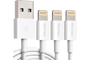 MilnoTech compatible avec chargeur iPhone Câble [Certifié MFi] 1M/Lot de 3 Câble Charge Rapide Cord Compatible avec iPhone 14 13 12 11 Pro Max XR XS X 8 7 6 Plus SE