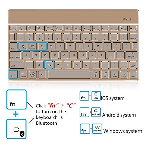 Boriyuan Tastatur und Schutzhülle für Samsung Galaxy Tab SM-T580 T581 T585 10,1 Zoll / 25,7 cm, Hintergrundbeleuchtung in 7 Farben, abnehmbar, flach, dreifach faltbar, PU-Leder, kabellose Bluetooth-Tastatur, UK-Tastatur-Layout (QWERTY), Gebrauchsanweisung in englischer Sprache - 6