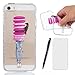 Produktbild Lotuslnn Hülle Apple iPhone SE / 5 / 5S silikon avec Fille hamburger conception - Schutzhülle Etui en Rose Transparent