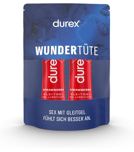 Durex Gleitgel Strawberry  Wasserbasiertes Erdbeer-Gleitmittel fr  angenehme Gleitfhigkeit, sanft & pH-freundlich  150 ml (3 x 50 ml) :  Amazon.de: Drogerie & Krperpflege