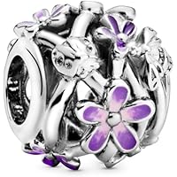 Charm margarita morada filigrana 798772C02 plata