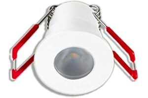 ‎LEDUX 3W LED Mini Einbaustrahler, 3000K Warmweiß, Dimmbar, Aluminium, IP65 Wassergeschützt, Innen- und Außenbeleuchtung (Weiss, Einzeln mit Netzteil)