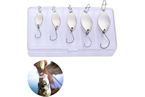 OriGlam 5pcs Fishing Spinners Lures Spoon Baits, Fishing Lure Crankbaits Metal Fishing Lures Spoon Spinner Baits Fishing Spinnerbait for Trout Pike Bass