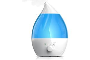 Arendo - Cool Mist Humidifier -1.3l extra large capacity - Ultrasonic Diffuser incl. Water Filter - for Essential Oil - Air Humidifier - Aromatherapy - 7 LED color change night light - silent