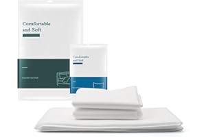 HASLED Weiß Einweg Bettlaken und Kissenbezug, Einweg Spannbettlaken aus Vliesstoff, Gebündelte Reise Betttuch und Kissenbezug, für Hotels, Krankenhaus, Reisen, SPA (210 X 230 cm)