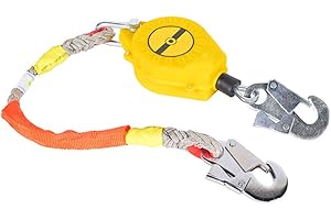 RSHJD Antichute a Rappel Automatique, Kit Harnais Anti-Chute Rétractable, Automatique Corde d'Appui pour Travail Aérien Électricien Construction, Jaune 3m