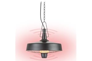 Blumfeldt Chauffage Electrique Suspendu à Infrarouge, Chauffage de Jardin 2500W, Chauffage Exterieur Terrasse en Fibre de Carbone à 2 Températures, IP24 pour Veranda, Chauffage d'Appoint Econome