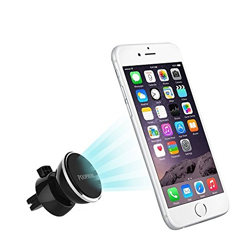 POOPHUNS Soporte Movil Coche  Soporte Coche para Tel  fono  360   Rotaci  n  Rejillas del Aire  Imanes Extra Fuertes  Compatible con iPhone  Samsung  BQ  Motorola  Huawei  Xiaomi y Dispositivos GPS