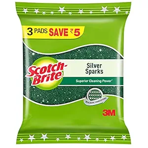 Scotch-Brite Silver Sparks Scrub Pad, 3 Pieces