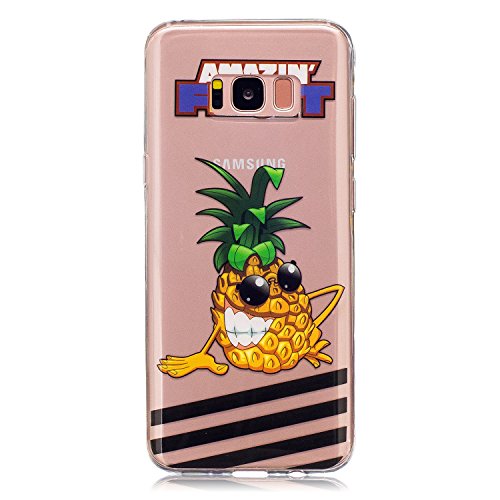 Samsung Galaxy S8 Plus Hülle,MAGQI Transparent Ultra Dünn Gel TPU Bumper Tasche mit Bunter Cartoon Design [Kratzfeste,Scratch-Resistant] [Crystal Clear] Weiche Silikon Gummi Schutzhülle [Frei Stylus Pen] 360 edge protection für Samsung Galaxy S8 Plus – Ananas - 4