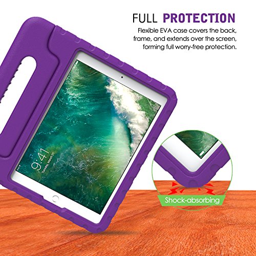 MoKo Hülle für Neu iPad 9.7 Zoll 2017 – Superleicht EVA Stoßfest Kinderfreundlich Kinder Schutzhülle mit umwandelbarer Handgriff Handle und Standfunktion für Apple New iPad 2017 9.7 Zoll / iPad Air / iPad Air 2 Tablet, Violett - 5