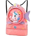 SAMVARDHAN Children's swimming bag dry and wet separation waterproof storage bag children's sports portable cute cartoon beach backpack